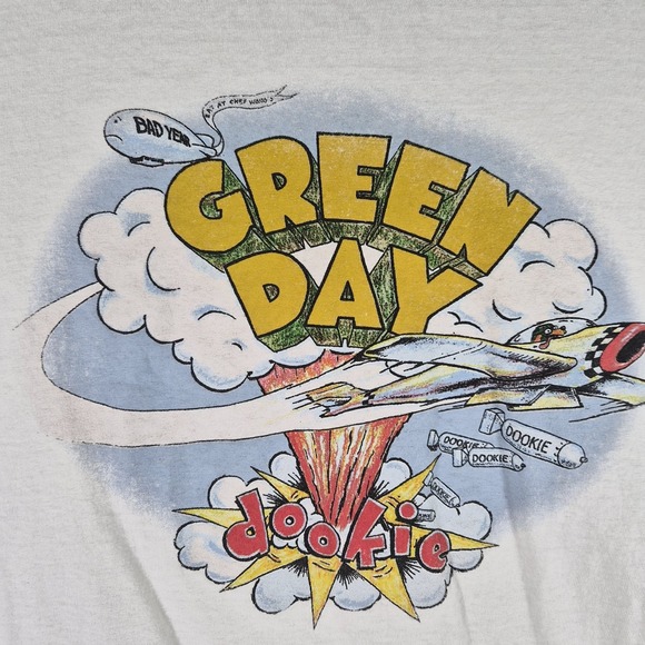 Green Day Band T Shirt Mens 2XL White Graphic Punk Rock Tee Oversized - Picture 2 of 7
